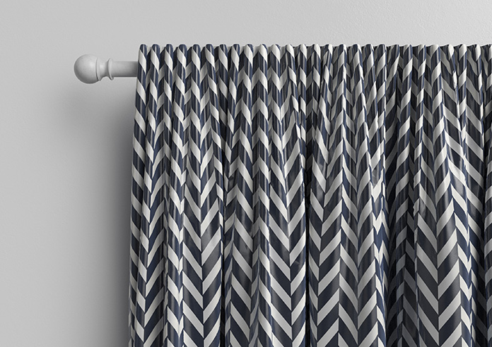 Chevron Stripe, Navy - Made to Measure Curtains - Image 10